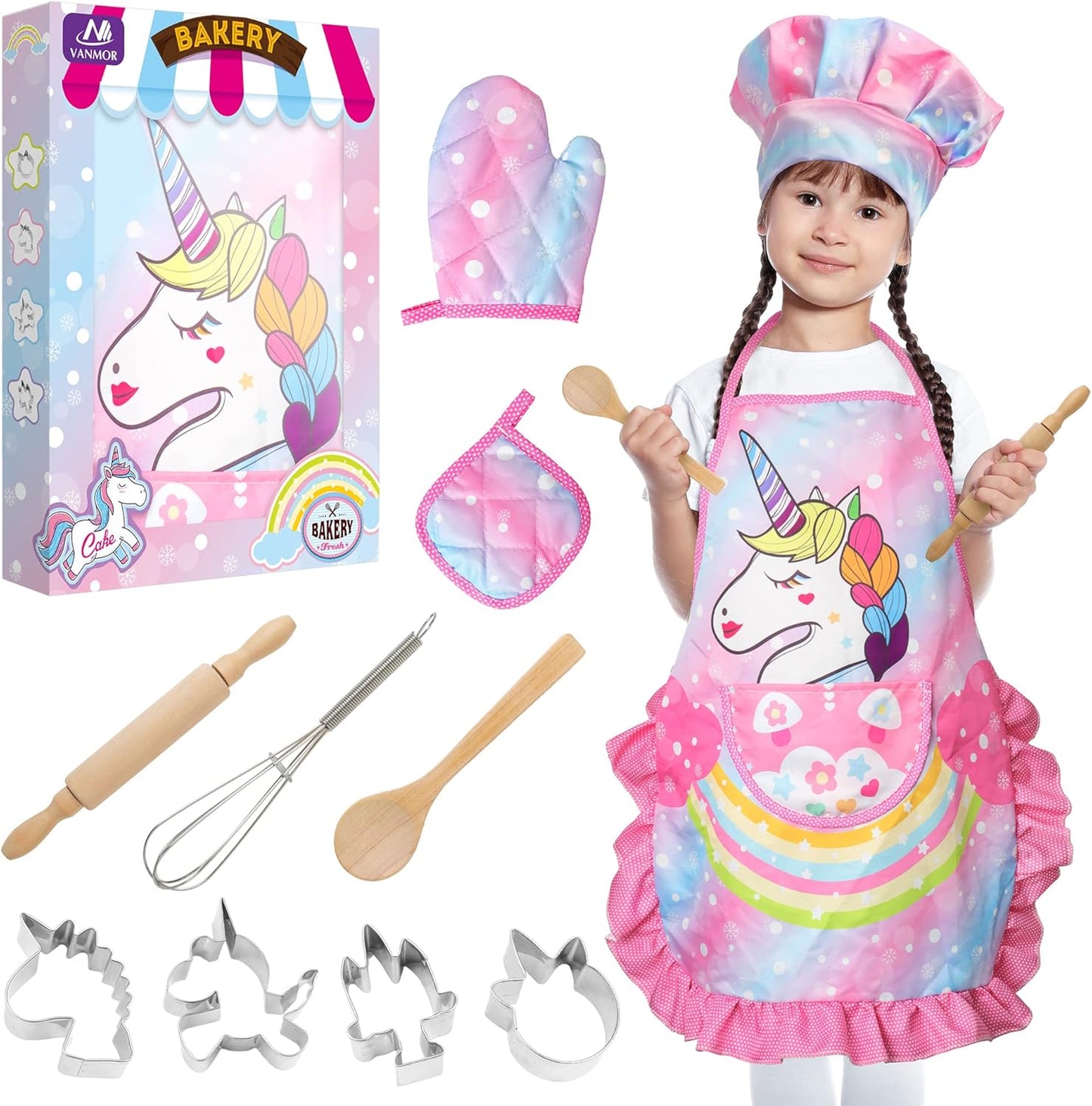 Vanmor Unicorn Kids Cooking and Baking Sets