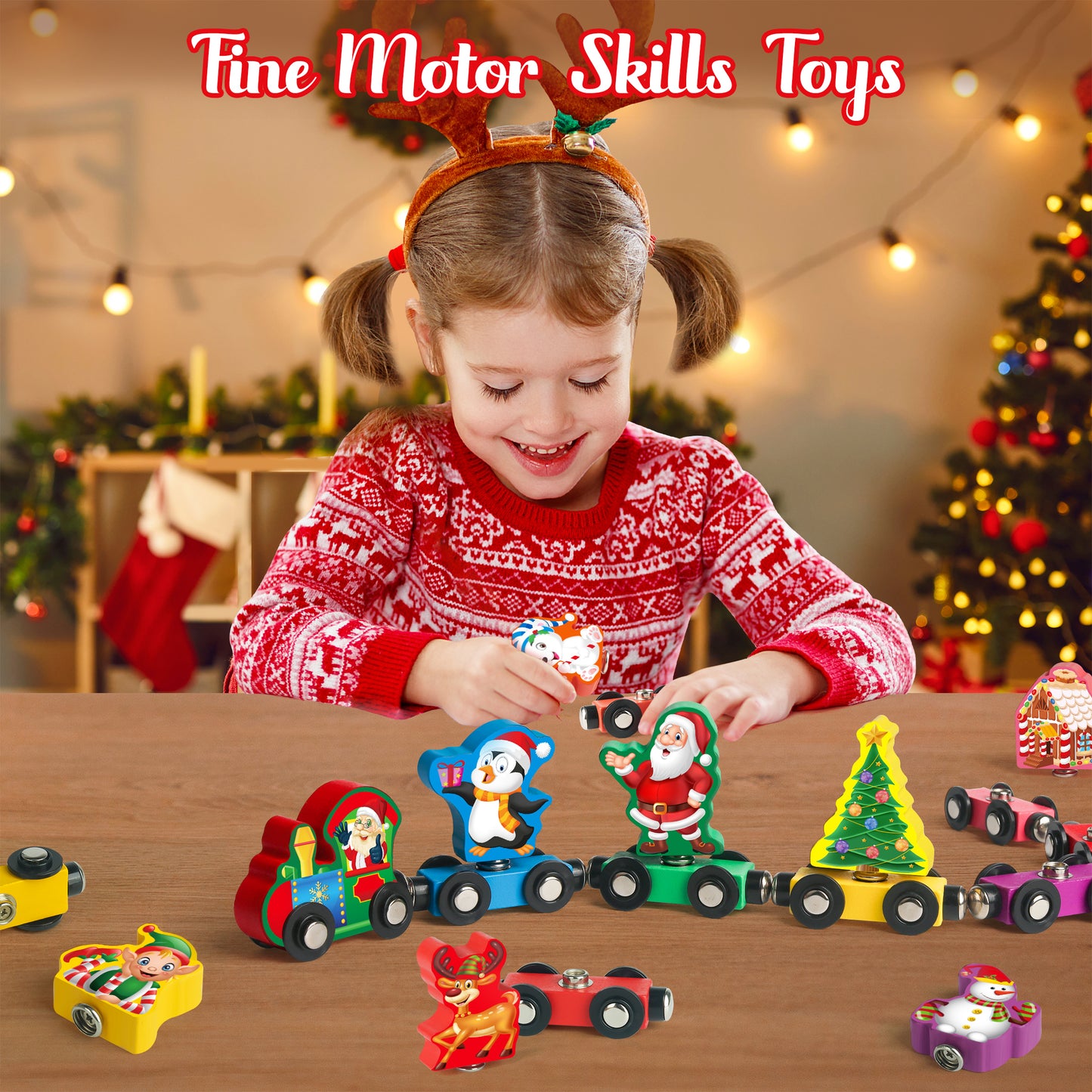 Vanmor Christmas Train Set for Toddlers