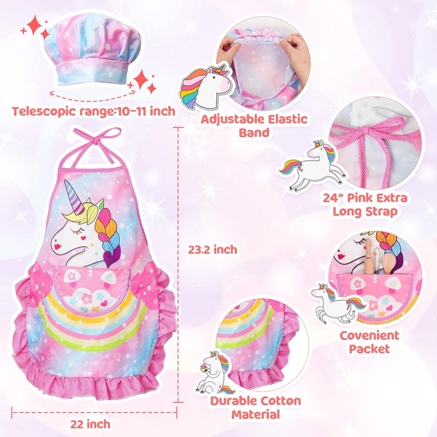 Vanmor Unicorn Kids Cooking and Baking Sets