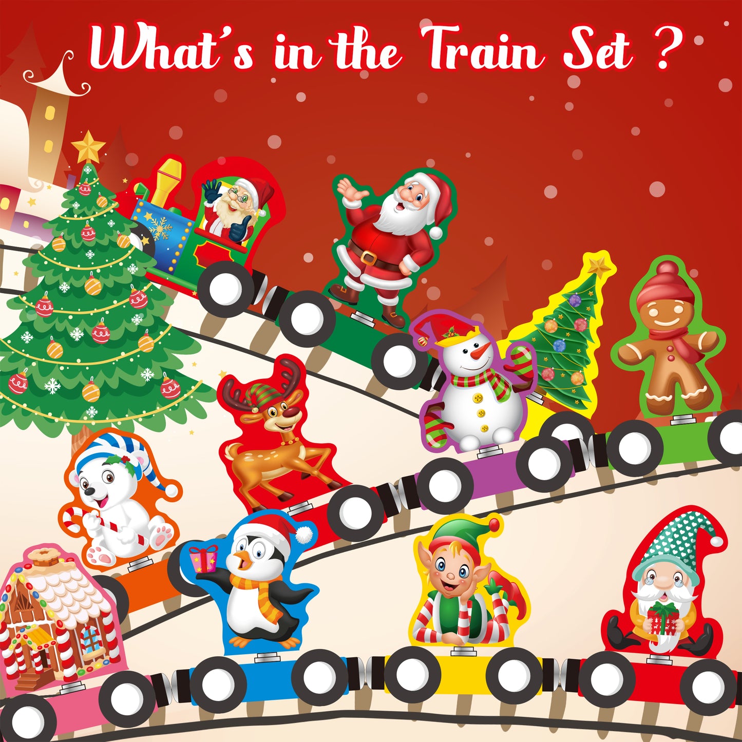 Vanmor Christmas Train Set for Toddlers