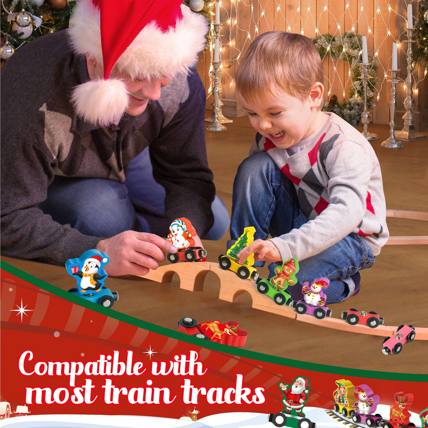 Vanmor Christmas Train Set for Toddlers