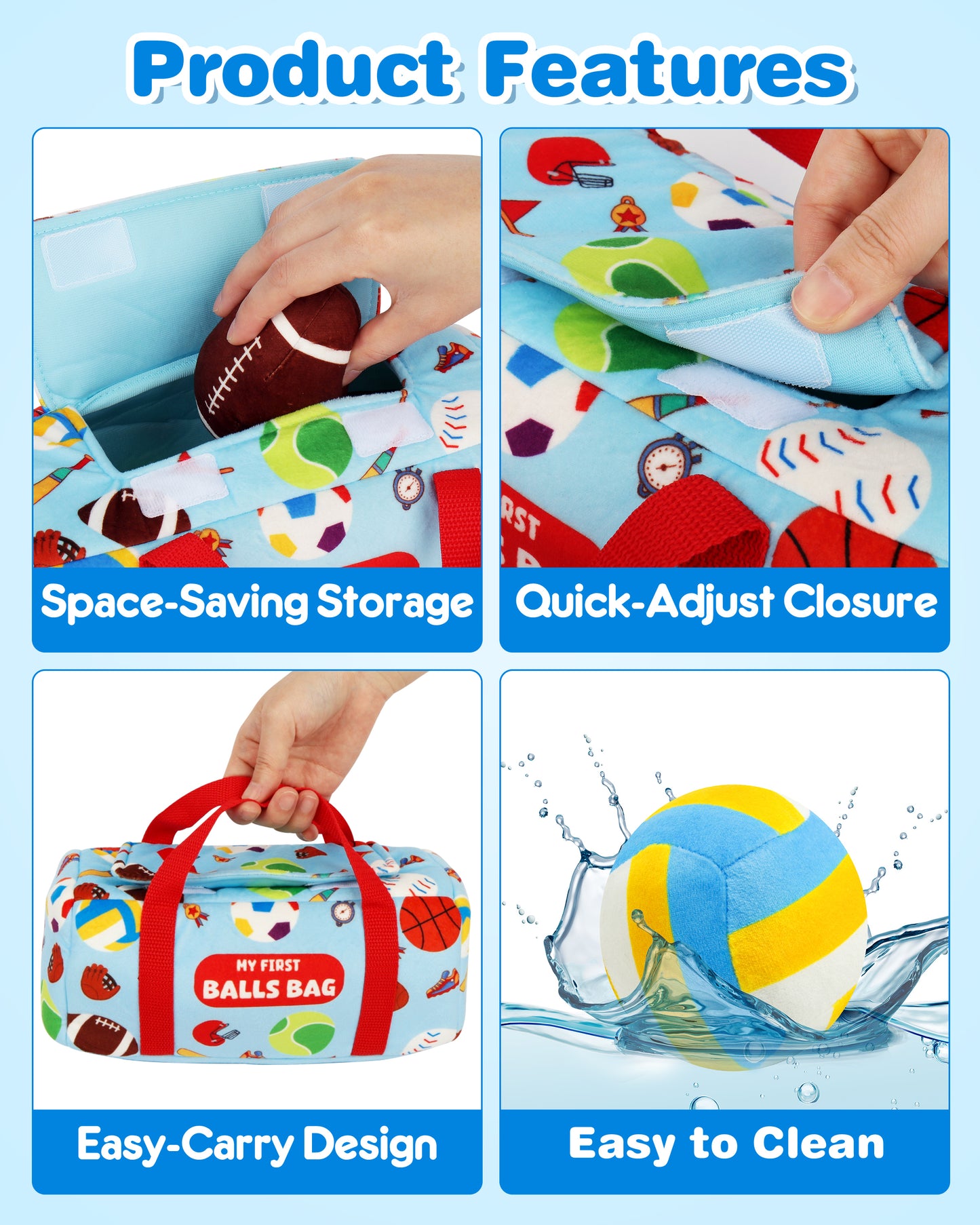 Vanmor My First Sensory Sports Balls for Babies