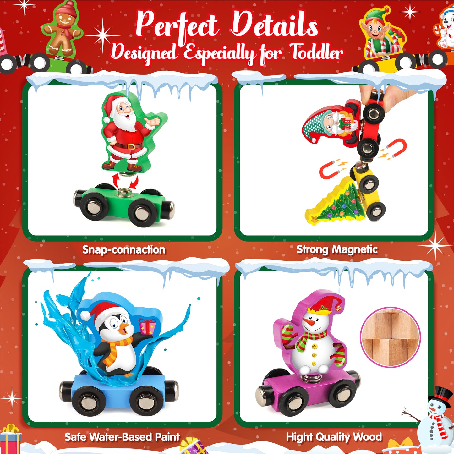Vanmor Christmas Train Set for Toddlers