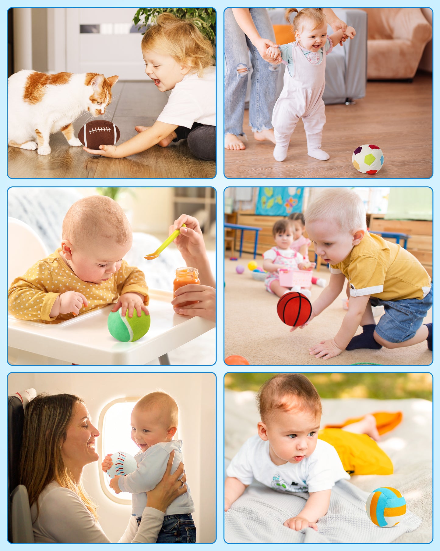 Vanmor Sensory Sports Balls for Babies 6-12M+