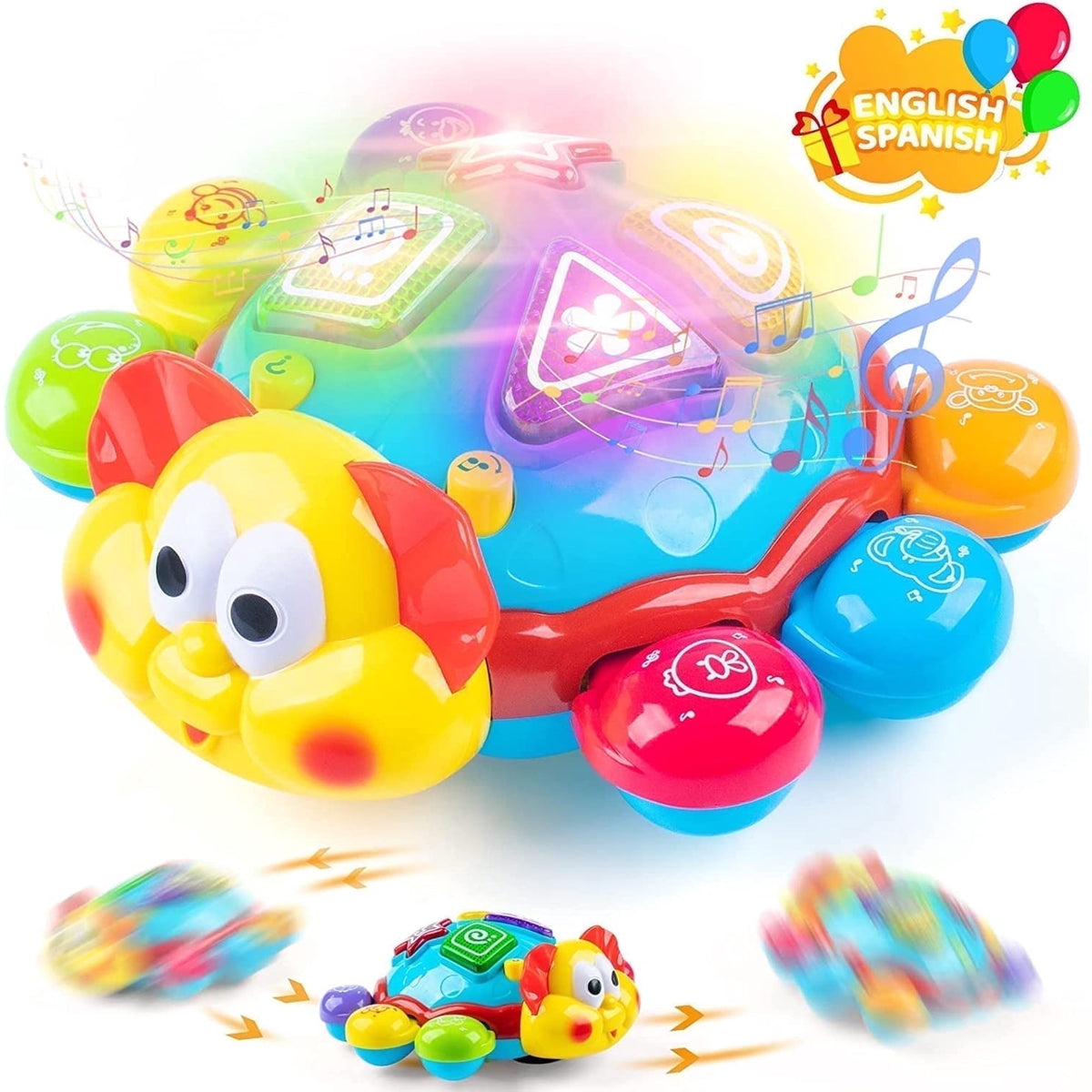 Vanmor Baby Toys 12 to 18 Months Einstein Musical Toy, Infant Crawling Walking Toy for 12-24 Months, Bilingual Toys Spanish English Learning Educational Montessori Toys for 1 Year Old Girl Boy